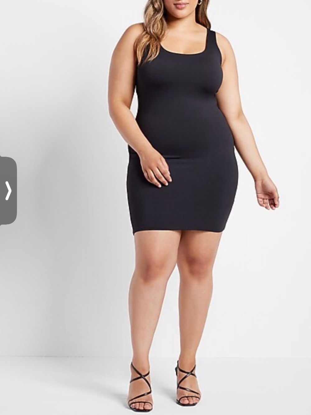 Body Contour Scoop Neck Mini Dress With Built-In Shapewear